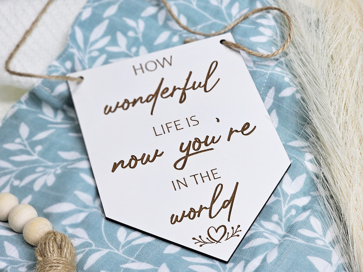 Baby Pennant Flag How Wonderful Life Is