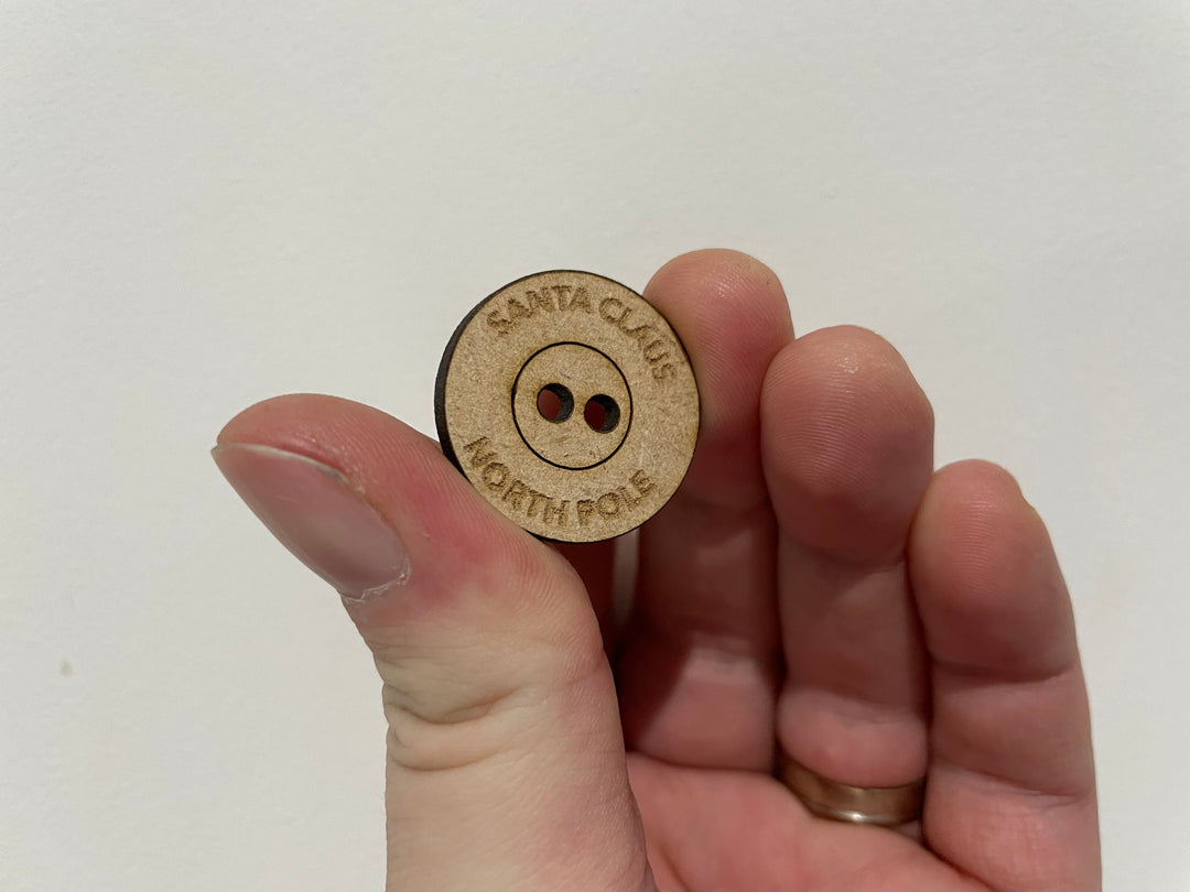 Santa Claus Wooden Button