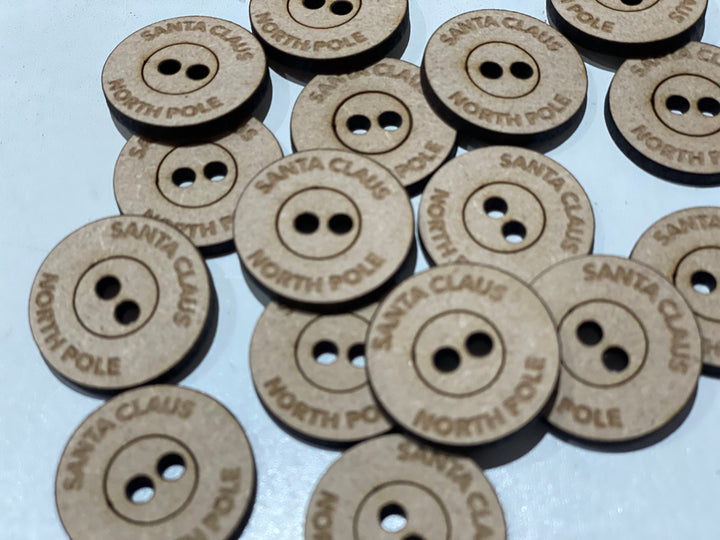 Santa Claus Wooden Button