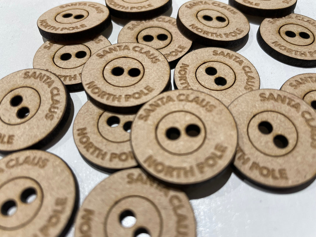 Santa Claus Wooden Button