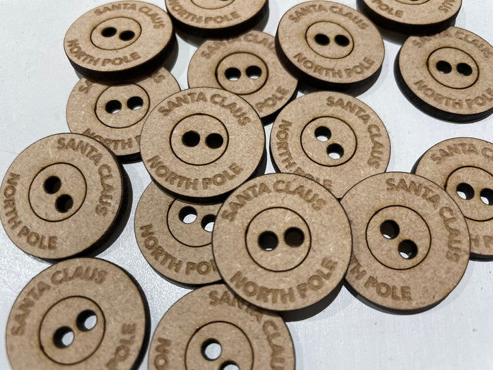 Santa Claus Wooden Button